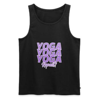 Yoga humor meditation gift woman man yogist - Men's Premium Organic Tank Top - black - Front - AI Model Male 178 light (178cm)