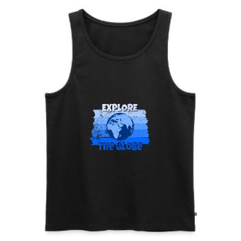 Weltreise - Männer Premium Bio Tank Top - Schwarz - Vorne - AI Model Male 178 light (178cm)