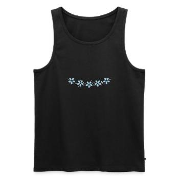 Blumen-Girlande / flower garland (2c) - Men's Premium Organic Tank Top - black - Front - AI Model Male 178 light (178cm)