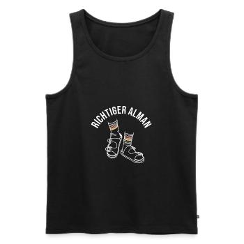 Richtiger Alman - Männer Premium Bio Tank Top - Schwarz - Vorne - Michal (187cm)