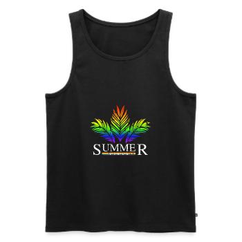 Summer Vibes pride rainbow flag LGBT - Men's Premium Organic Tank Top - black - Front - Michal (187cm)