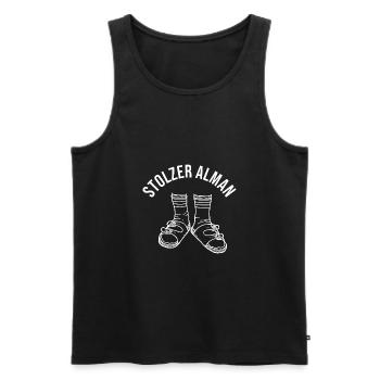 Stolzer Alman - Männer Premium Bio Tank Top - Schwarz - Vorne - Michal (187cm)