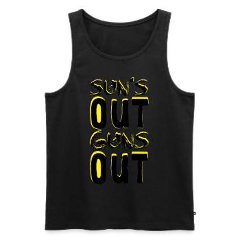Guns Out - Débardeur bio Premium Homme - noir - Devant - AI Model Male 178 light (178cm)