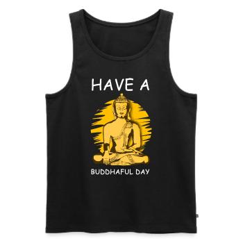 Have a Buddhaful Day Meditation Buddha - Men's Premium Organic Tank Top - black - Front - AI Model Male 178 light (178cm)