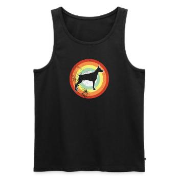 Dobermann Grunge Stil - Männer Premium Bio Tank Top - Schwarz - Vorne - Michal (187cm)