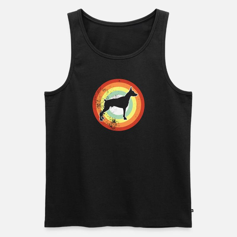 Dobermann Grunge Stil - Männer Premium Bio Tank Top - Schwarz