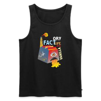 FAKT LEBEN IT S VANILLE Teil 2 - Männer Premium Bio Tank Top - Schwarz - Vorne - AI Model Male 178 light (178cm)
