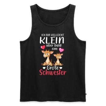 Ich Bin Klein Aber Bald Eine Große Schwester - Männer Premium Bio Tank Top - Schwarz - Vorne - Michal (187cm)