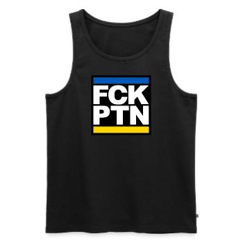 FCK PTN ukraine color - Männer Premium Bio Tank Top - Schwarz - Vorne - AI Model Male 178 light (178cm)