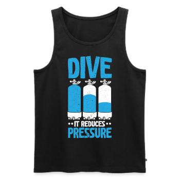 Diving It reduces the pressure Diving Aquatic Scu - Men's Premium Organic Tank Top - black - Front - AI Model Male 178 light (178cm)