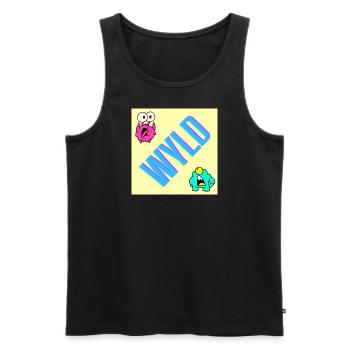 wyld - fierce, crass - Men's Premium Organic Tank Top - black - Front - AI Model Male 178 light (178cm)
