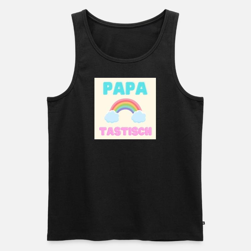 papatastic - Version arc-en-ciel (arc-en-ciel) - Débardeur bio Premium Homme - noir