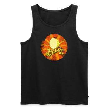 Juicy Lemon Retro Vintage Look - Männer Premium Bio Tank Top - Schwarz - Vorne - AI Model Male 178 light (178cm)