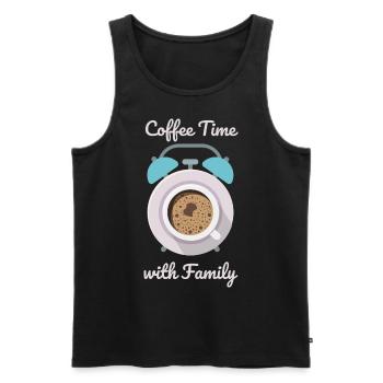 Coffee Time with Family - Men's Premium Organic Tank Top - black - Front - AI Model Male 178 light (178cm)