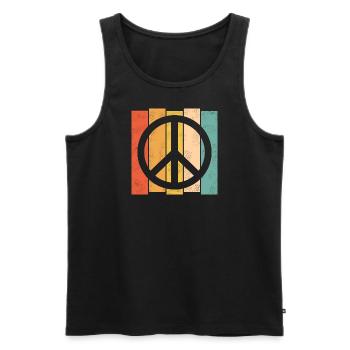 Against war - Men's Premium Organic Tank Top - black - Front - AI Model Male 178 light (178cm)