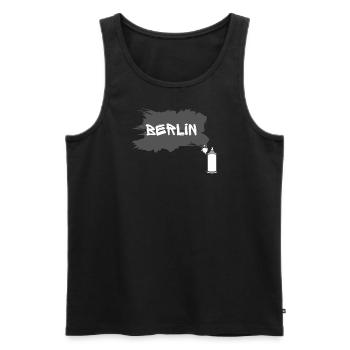 Style berlinois chic et Graffity - Débardeur bio Premium Homme - noir - Devant - Michal (187cm)