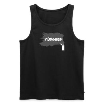 Fancy München Street & Graffity Style - Männer Premium Bio Tank Top - Schwarz - Vorne - AI Model Male 178 light (178cm)