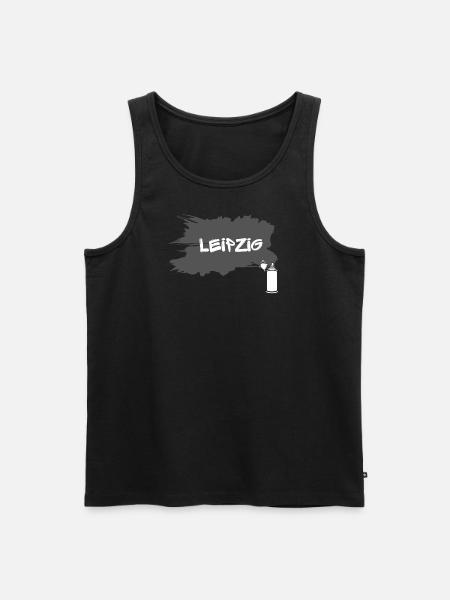 Fancy Leipzig Street & Graffity Style - Männer Premium Bio Tank Top - Schwarz