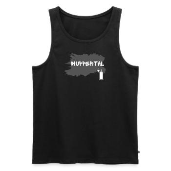 Rue Wuppertal chic et style Graffity - Débardeur bio Premium Homme - noir - Devant - AI Model Male 178 light (178cm)
