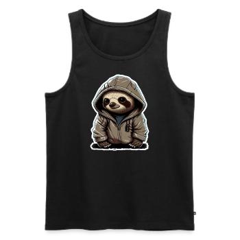 Babyfaultier mit Hoodie - Männer Premium Bio Tank Top - Schwarz - Vorne - Michal (187cm)