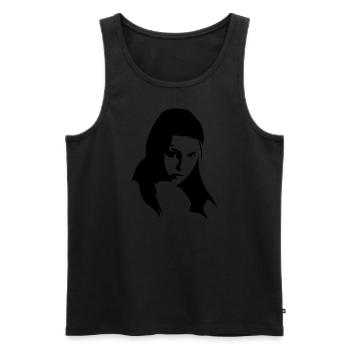 rebel girl 01 - Silhouette im Streetart-Style - Männer Premium Bio Tank Top - Schwarz - Vorne - Michal (187cm)