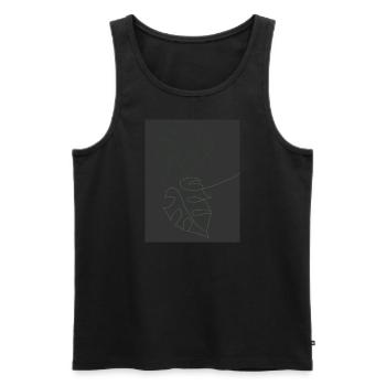 Oneline Pflanze - Männer Premium Bio Tank Top - Schwarz - Vorne - Michal (187cm)