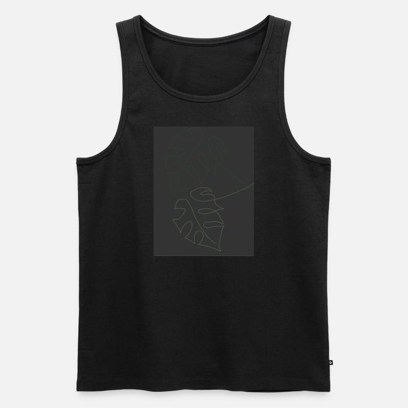 Oneline Pflanze - Männer Premium Bio Tank Top - Schwarz