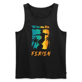 Yeah Ferien! Surfen und Strand - Männer Premium Bio Tank Top - Schwarz - Vorne - Michal (187cm)