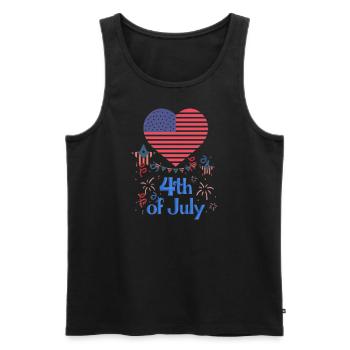 4th of July - Männer Premium Bio Tank Top - Schwarz - Vorne - Michal (187cm)