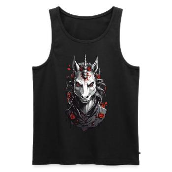 Vampire Unicorn Dark Halloween Mysticism Design - Men's Premium Organic Tank Top - black - Front - Michal (187cm)