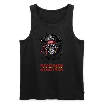 Tote Männer erzählen keine Geschichten Pirat - Männer Premium Bio Tank Top - Schwarz - Vorne - AI Model Male 178 light (178cm)