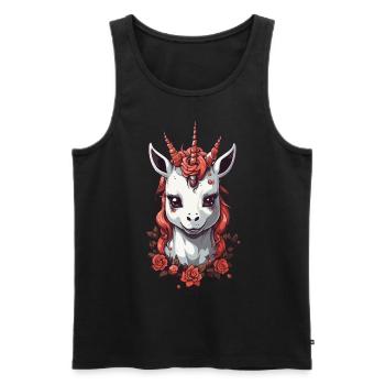 Halloween Unicorn Devil Cute October Design - Men's Premium Organic Tank Top - black - Front - AI Model Male 178 light (178cm)