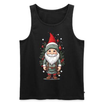 Winter Gnome and Christmas Tree Christmas Design - Men's Premium Organic Tank Top - black - Front - Michal (187cm)