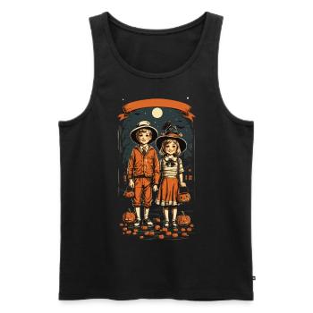Mignon Halloween enfants Trick or Treat Style Vintage - Débardeur bio Premium Homme - noir - Devant - Michal (187cm)