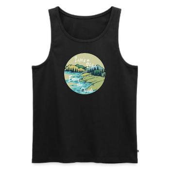 Hiking Shirt - Life is a Hike - Men's Premium Organic Tank Top - black - Front - Michal (187cm)