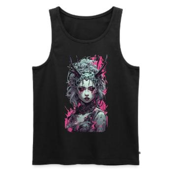 Démons gothiques Esthétique Occulte Streetwear - Débardeur bio Premium Homme - noir - Devant - Michal (187cm)