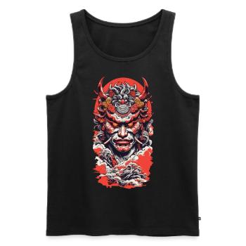 Japan Oni Demons Retro Tokyo Manga Design - Men's Premium Organic Tank Top - black - Front - Michal (187cm)