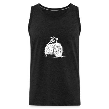 Modderlauf Sprung über den Strohballen - Männer Premium Bio Tank Top - Anthrazit - Vorne - Alexander (188cm)
