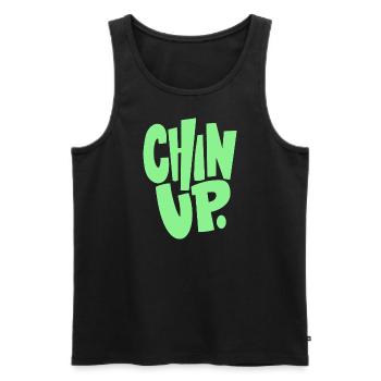 Chin Up - Männer Premium Bio Tank Top - Schwarz - Vorne - AI Model Male 178 light (178cm)