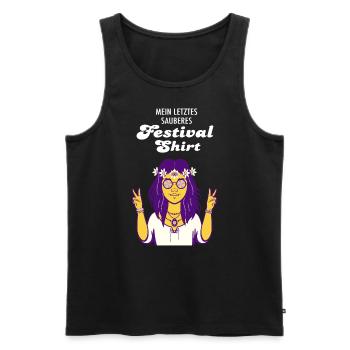 Mein Letztes Sauberes Festival Shirt Hippie Spruch - Männer Premium Bio Tank Top - Schwarz - Vorne - Michal (187cm)