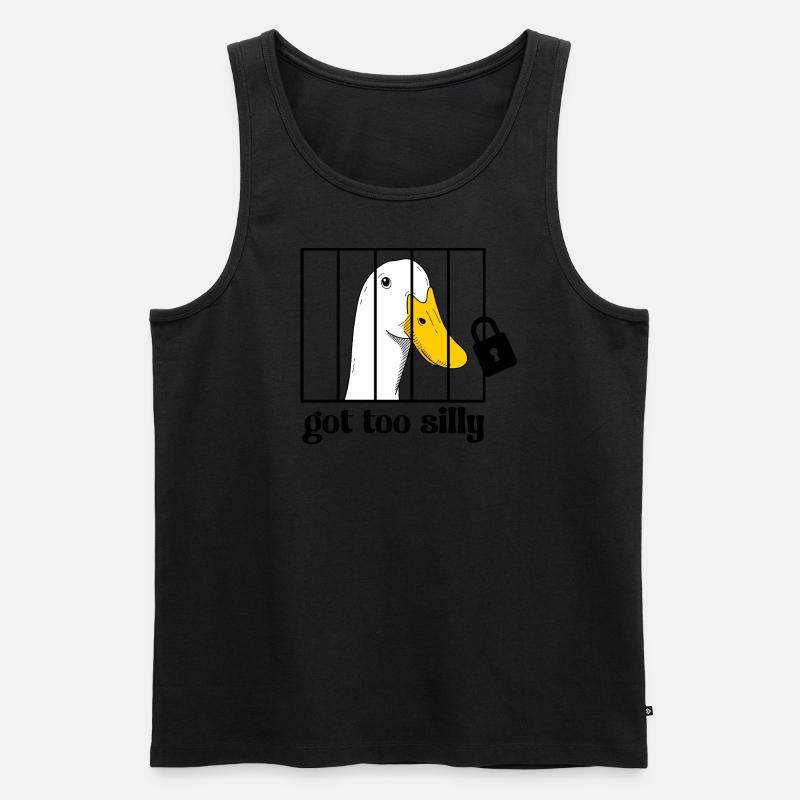Gans hinter gittern - Männer Premium Bio Tank Top - Schwarz
