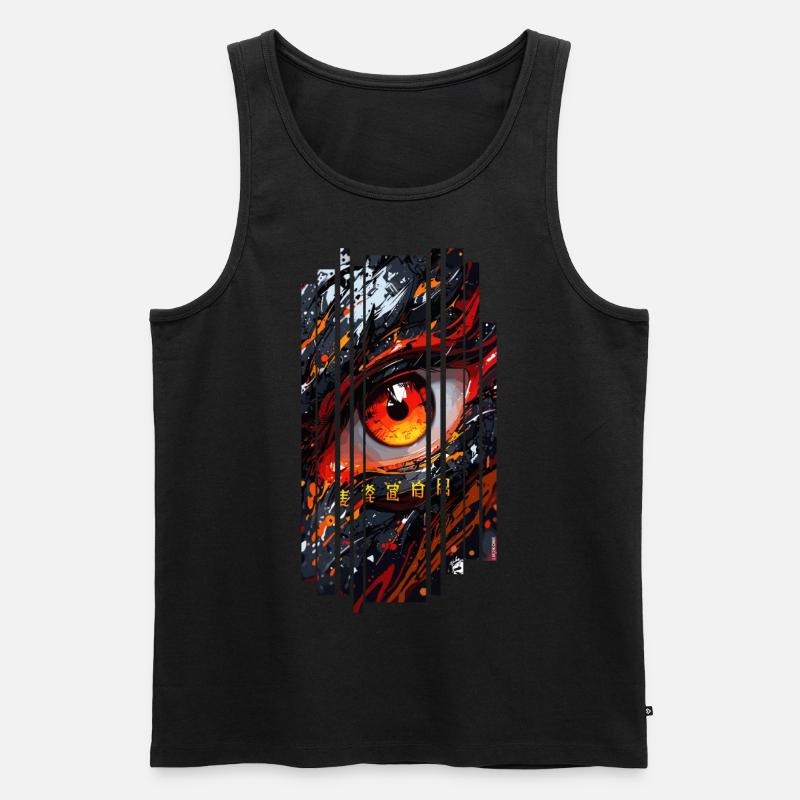 Cyborg Eyes Drachenmädchen - Männer Premium Bio Tank Top - Schwarz