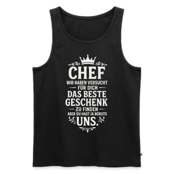 Chef beste Geschenk Mitarbeiter Büro - Männer Premium Bio Tank Top - Schwarz - Vorne - Michal (187cm)