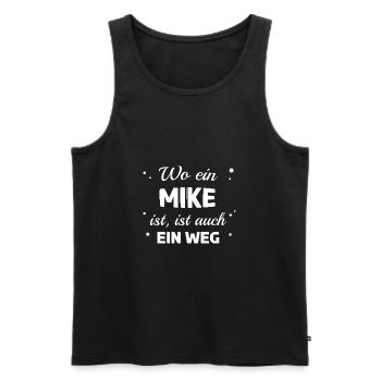 Mike Name Spruch Design für stolze Mikes - Männer Premium Bio Tank Top - Schwarz - Vorne - AI Model Male 178 light (178cm)
