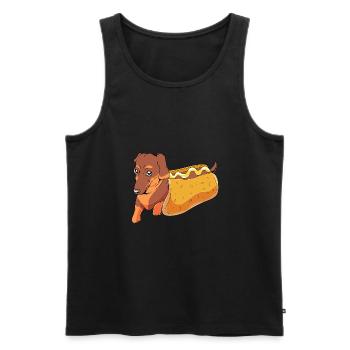 Hot Dog Snack - Men's Premium Organic Tank Top - black - Front - Michal (187cm)