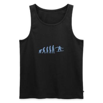 Snowboarder Evolution Silhouette Minimalist - Männer Premium Bio Tank Top - Schwarz - Vorne - AI Model Male 178 light (178cm)
