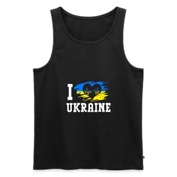 Ukraine - Männer Premium Bio Tank Top - Schwarz - Vorne - Michal (187cm)