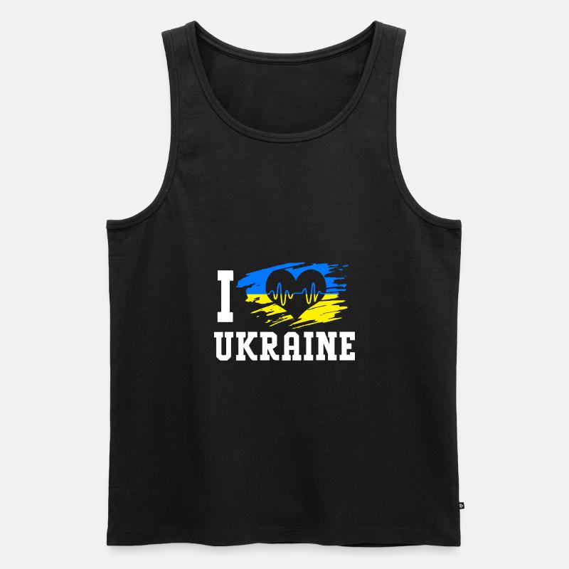 Ukraine - Männer Premium Bio Tank Top - Schwarz