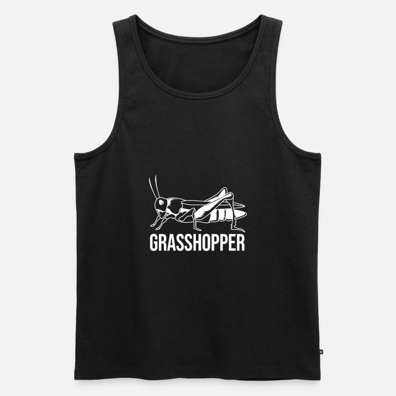 Grashüpfer Heuschrecke - Männer Premium Bio Tank Top - Schwarz