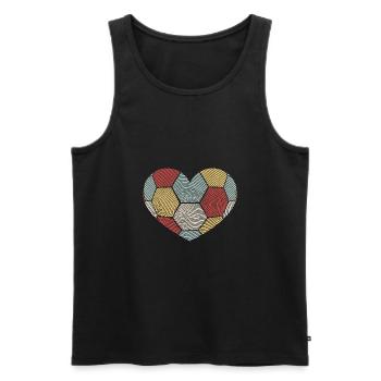 Handball Heart Valentine's Day Fingerprint Retro - Men's Premium Organic Tank Top - black - Front - AI Model Male 178 light (178cm)